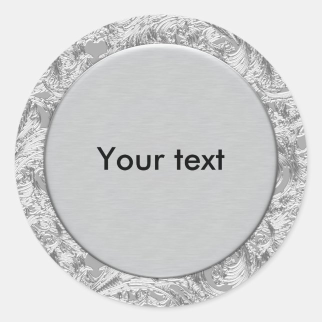 Sticker Rond Design argenté (Devant)