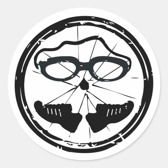 Sticker Rond Design artistique cool de triathlon (Devant)