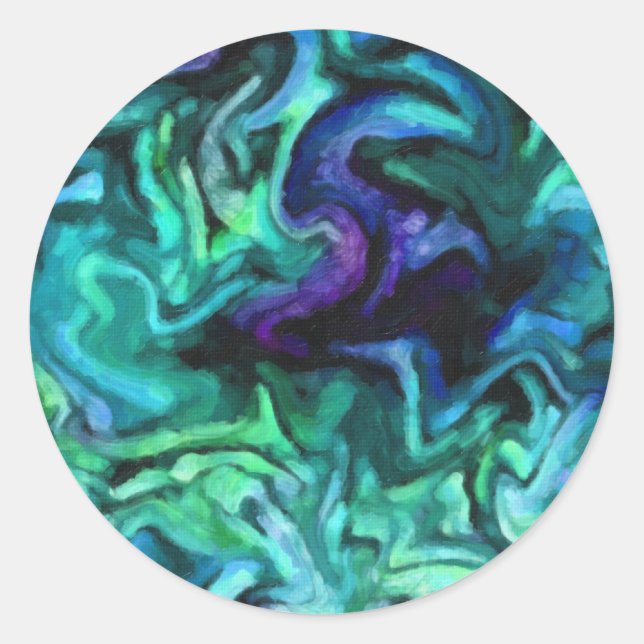 Sticker Rond Design bat mitzvah bleu et violet (Devant)