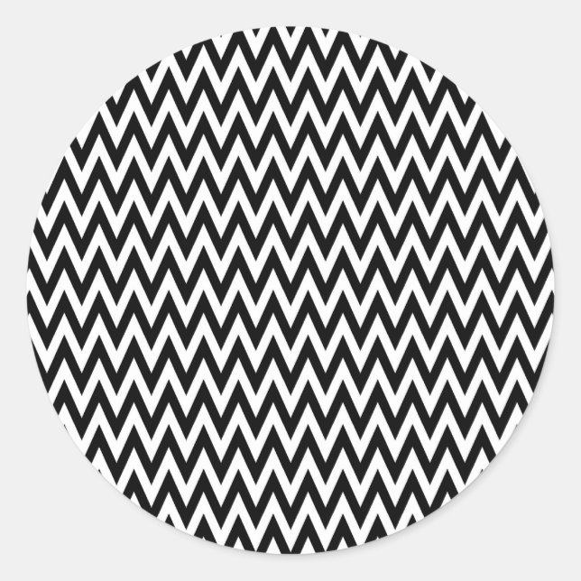 Sticker Rond Design Chevron Black Elegant (Devant)