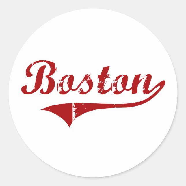 Sticker Rond Design classique du Massachusetts de Boston (Devant)