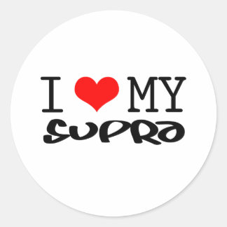 Sticker Rond Design classique "I Love My Supra"