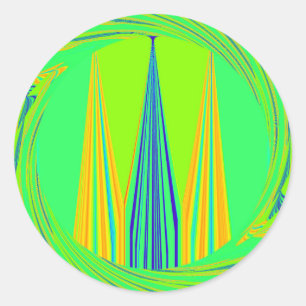 Sticker Rond Design d'art Motif géométrique Edgy