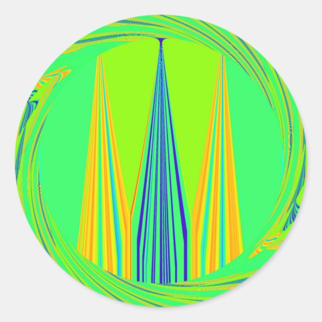 Sticker Rond Design d'art Motif géométrique Edgy (Devant)