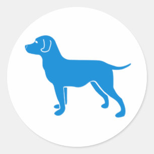 Sticker Rond Design de chien bleu