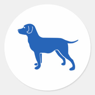 Sticker Rond Design de chien bleu