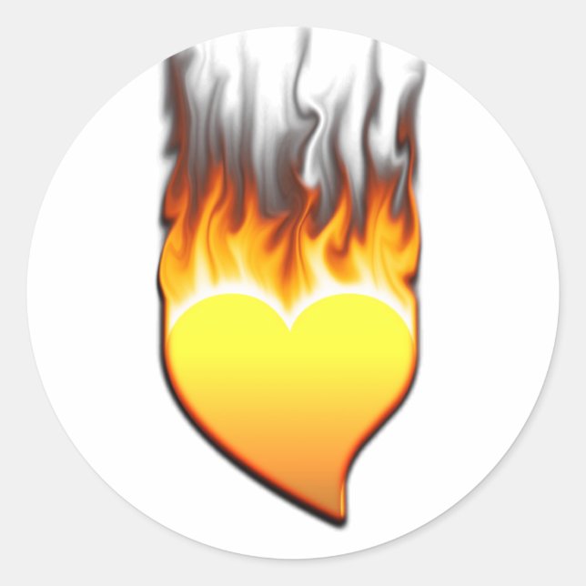Sticker Rond Design de flamme cardiaque I (Devant)
