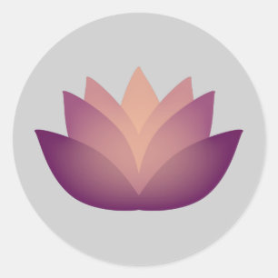 Sticker Rond Design de fleurs Mauve Lotus