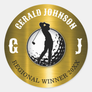 Sticker Rond Design de golf élégant minimaliste classique rond