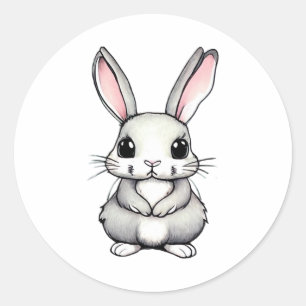 Sticker Rond Design de lapin mignon