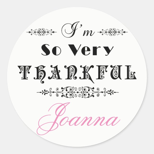 Sticker Rond Design de texte noir - Merci (Devant)