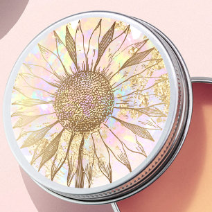 Sticker Rond design de tournesol classique collant rond