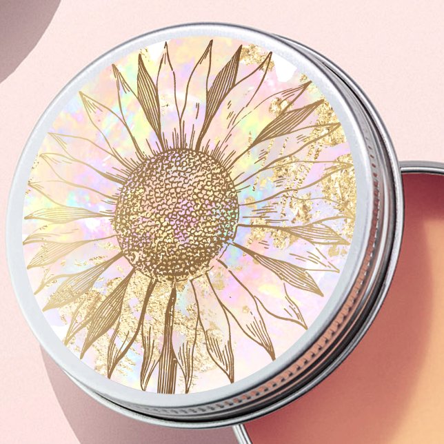 Sticker Rond design de tournesol classique collant rond (Créateur téléchargé)