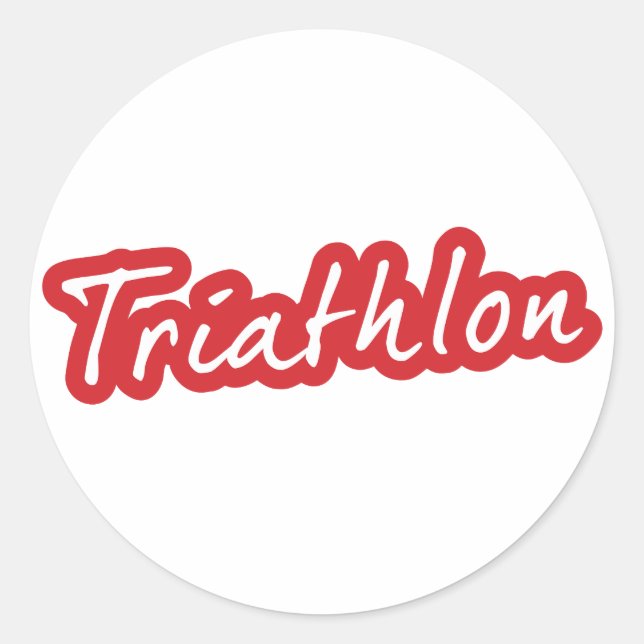 Sticker Rond Design de triathlon cool (Devant)