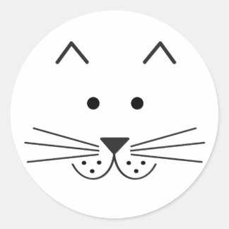 Sticker Rond Design d'illustration de visage de chat Abstrait s