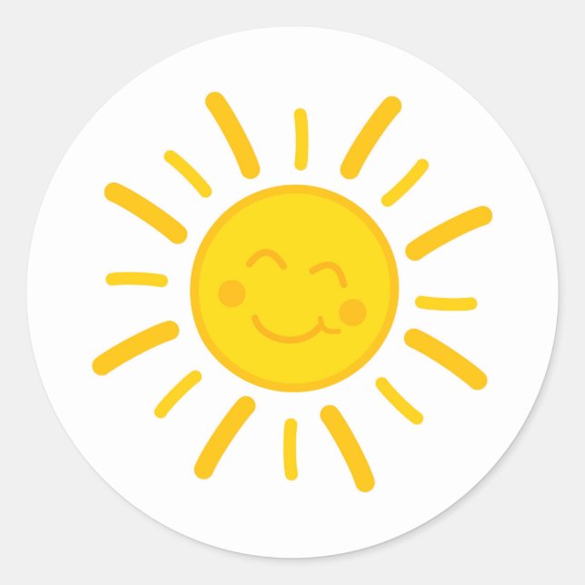 Sticker Rond Design d'illustration solaire souriante mignon Sti (Devant)