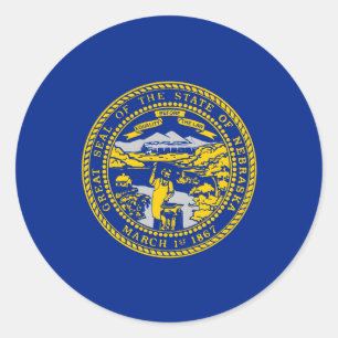 Sticker Rond Design du drapeau de l'État du Nebraska