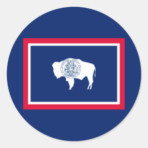 Sticker Rond Design du drapeau d'état du Wyoming