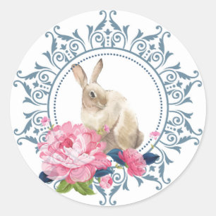 Sticker Rond Design élégant de lapin de Pâques