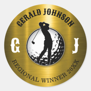 Sticker Rond Design Élégant Minimaliste de Golf Classique Rond