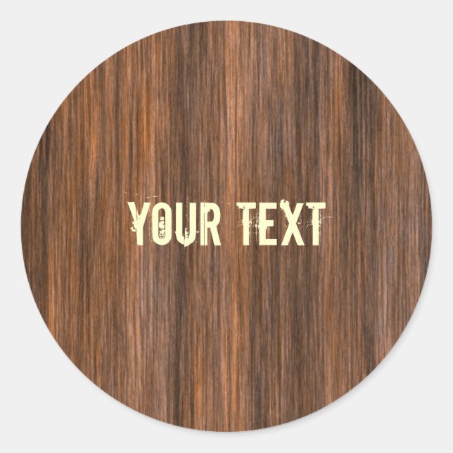 Sticker Rond Design en bois (Devant)