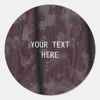 Sticker Rond Design en bois Brown Arrière - plan Plain lisible 