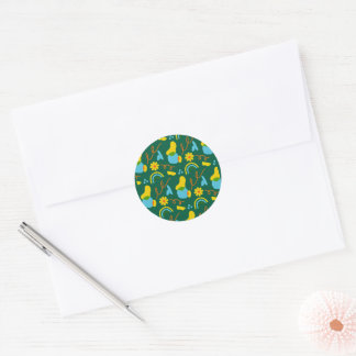 Sticker Rond design floral coloré