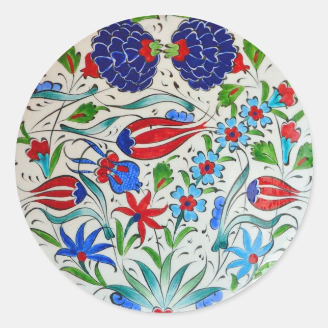 Sticker Rond Design floral turc (Devant)
