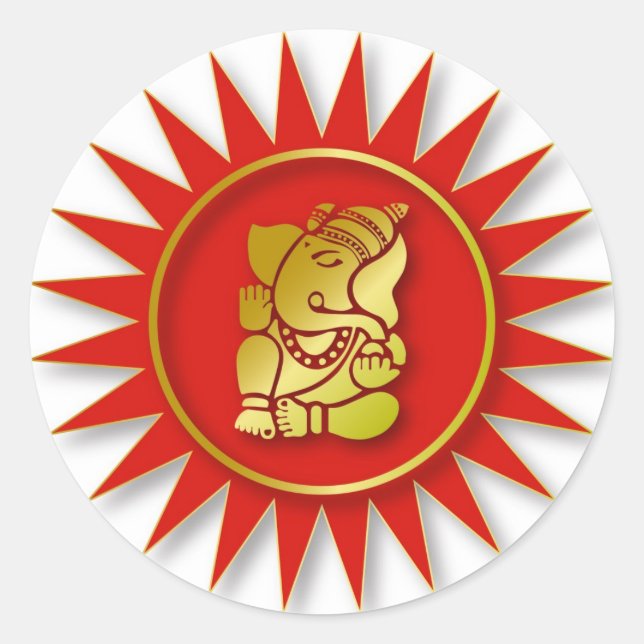 Sticker Rond Design Ganesha (Devant)