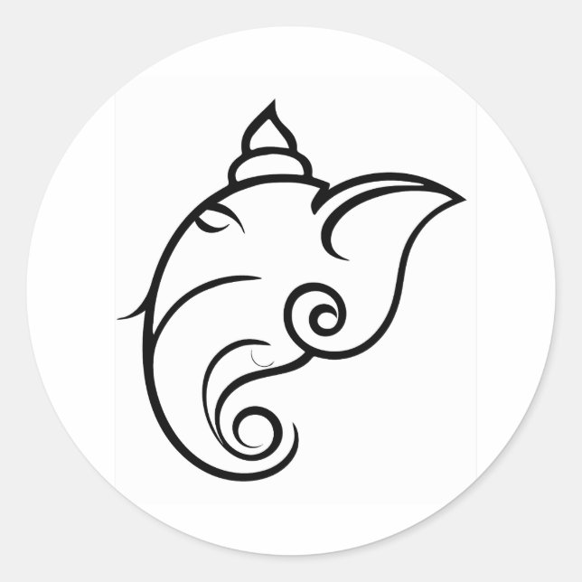 Sticker Rond Design Ganesha décoratif (Devant)