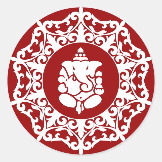 Sticker Rond Design Ganesha décoratif (Devant)