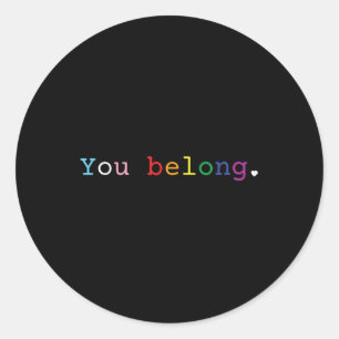 Sticker Rond Design gay pride avec soutien et respect LGBT
