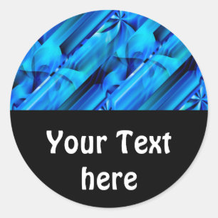 Sticker Rond Design graphique transparent - bleu noir I