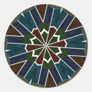 Sticker Rond Design inspiré de Sari avec détails complexes