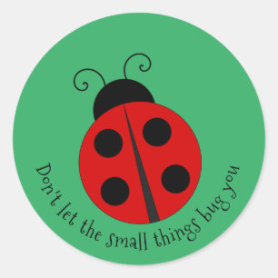 Sticker Rond Design Ladybug