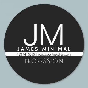 Sticker Rond Design minimaliste professionnel moderne Noir et