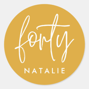 Sticker Rond Design moderne 40e anniversaire simple élégant scr