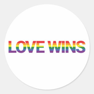 Sticker Rond Design moderne, simple, coloré, dynamique L'amour