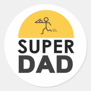 Sticker Rond Design moderne "SUPER PAPA"