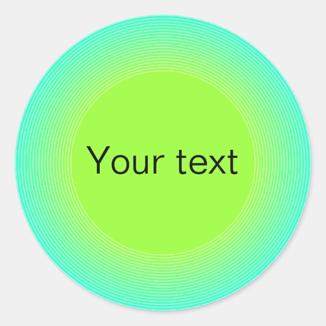 Sticker Rond Design moderne turquoise et vert (Devant)