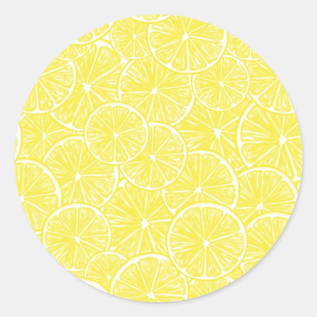 Sticker Rond Design motif de tranches de citron (Devant)