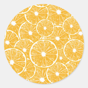 Sticker Rond Design motif en tranches orange