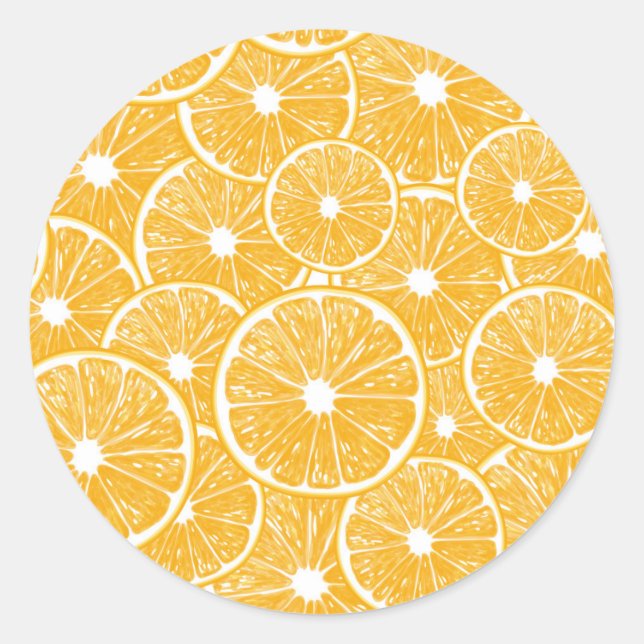 Sticker Rond Design motif en tranches orange (Devant)