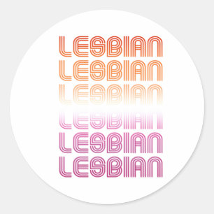 Sticker Rond Design Motif rétro lesbien