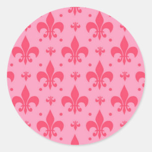 Sticker Rond Design Motif rose Fleur de lis