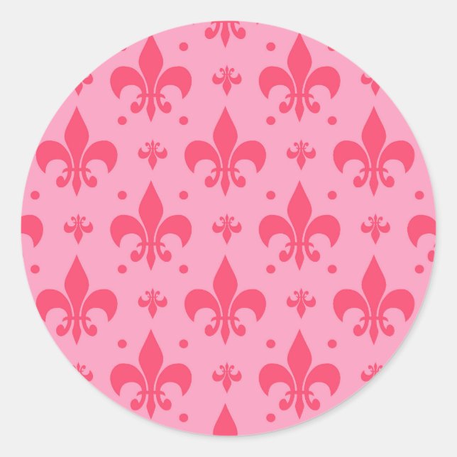 Sticker Rond Design Motif rose Fleur de lis (Devant)
