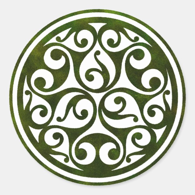 Sticker Rond Design ornemental celtique de mosspathstoneworks.c (Devant)
