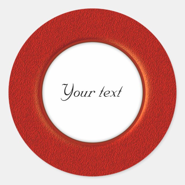 Sticker Rond Design rouge élégant (Devant)