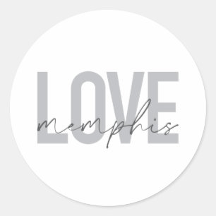 Sticker Rond Design simple, moderne, urbain, cool Love Memphis