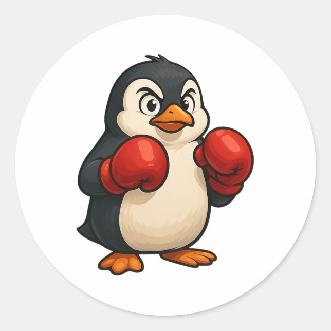 Sticker Rond Design sportif de boîte de boxe cool de dessin ani (Devant)